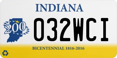 IN license plate 032WCI