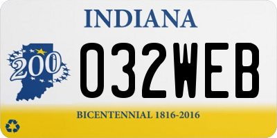 IN license plate 032WEB