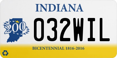IN license plate 032WIL