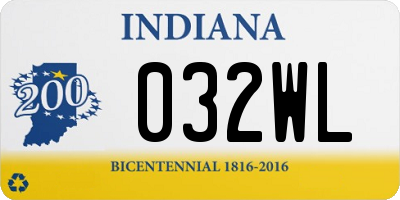 IN license plate 032WL