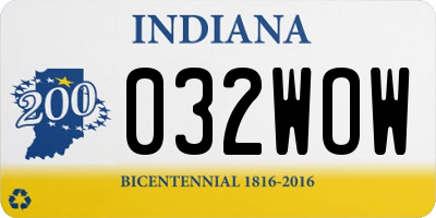 IN license plate 032WOW