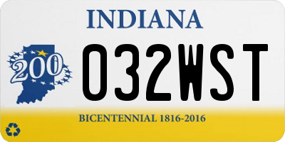 IN license plate 032WST