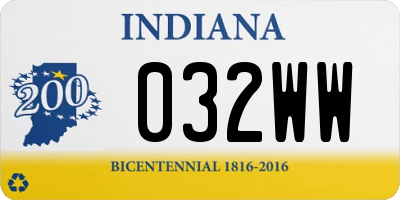 IN license plate 032WW