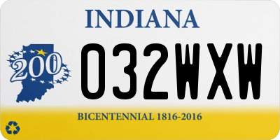 IN license plate 032WXW