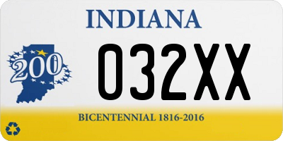 IN license plate 032XX