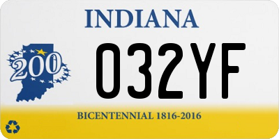 IN license plate 032YF