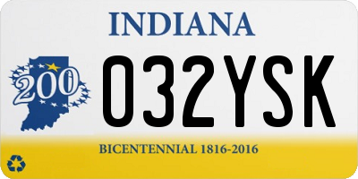 IN license plate 032YSK