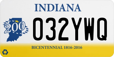 IN license plate 032YWQ