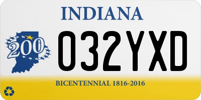IN license plate 032YXD
