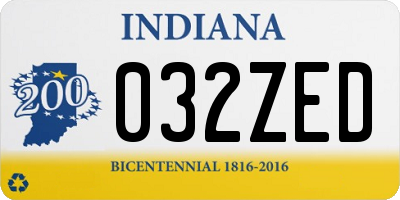 IN license plate 032ZED