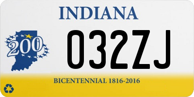 IN license plate 032ZJ