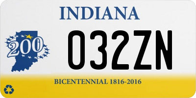 IN license plate 032ZN