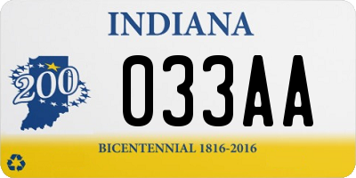 IN license plate 033AA