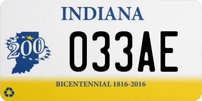 IN license plate 033AE