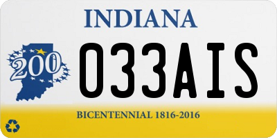 IN license plate 033AIS