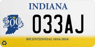 IN license plate 033AJ