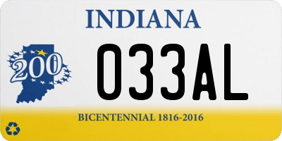 IN license plate 033AL