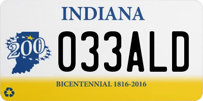 IN license plate 033ALD