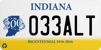 IN license plate 033ALT