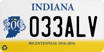 IN license plate 033ALV