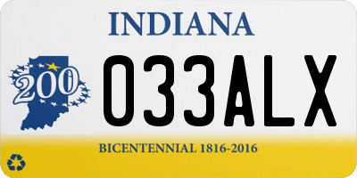 IN license plate 033ALX