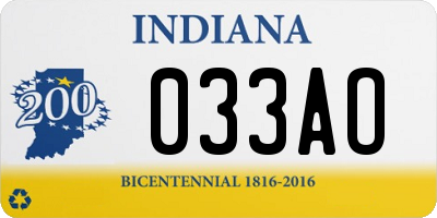 IN license plate 033AO