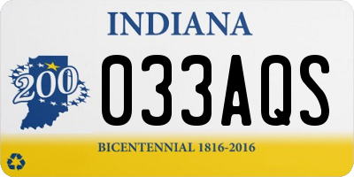 IN license plate 033AQS