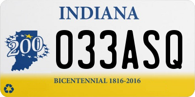 IN license plate 033ASQ