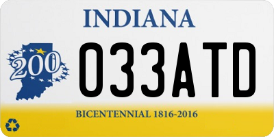 IN license plate 033ATD