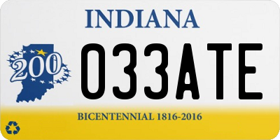 IN license plate 033ATE