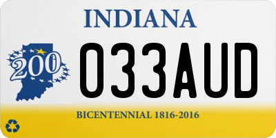 IN license plate 033AUD