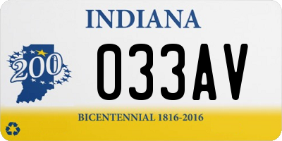 IN license plate 033AV