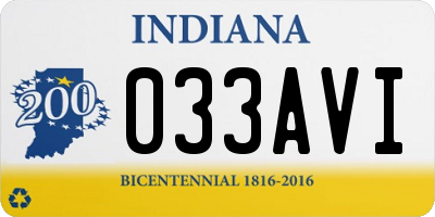 IN license plate 033AVI