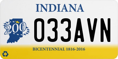 IN license plate 033AVN
