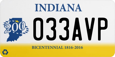 IN license plate 033AVP