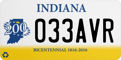 IN license plate 033AVR
