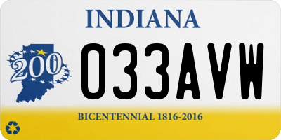 IN license plate 033AVW
