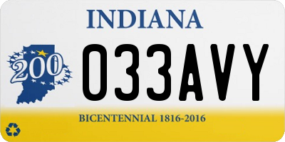 IN license plate 033AVY