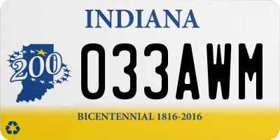 IN license plate 033AWM