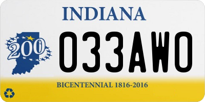 IN license plate 033AWO
