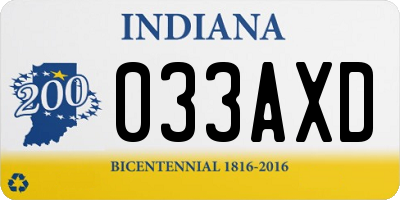 IN license plate 033AXD