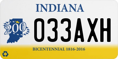 IN license plate 033AXH