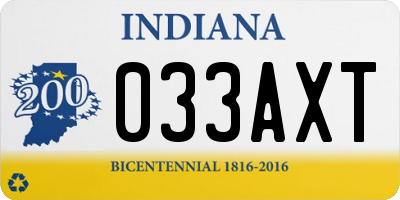 IN license plate 033AXT