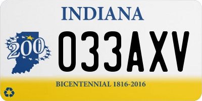 IN license plate 033AXV