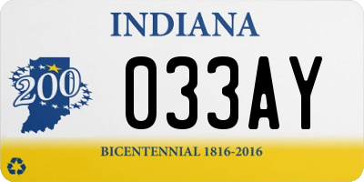 IN license plate 033AY