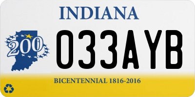 IN license plate 033AYB