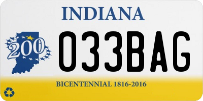 IN license plate 033BAG