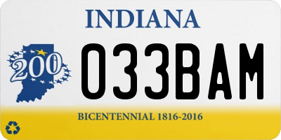 IN license plate 033BAM