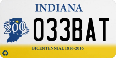 IN license plate 033BAT