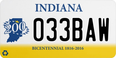 IN license plate 033BAW